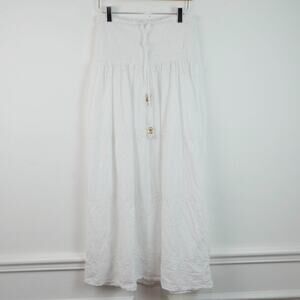 Cotton On Beach Cover Dress White Eyelet Smocked Swim Resort Vacation Coastal